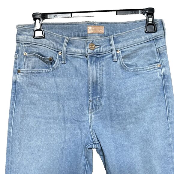 Mother Lil Insider Sneak Size 27 Lost Art Blue Jeans Stretchy Boot Cut - Picture 11 of 14